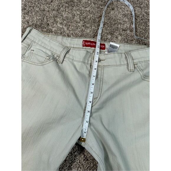 vintage y2k levi’s 518 super low rise bootcut stretch flared leg khaki jeans 17 - Picture 6 of 12